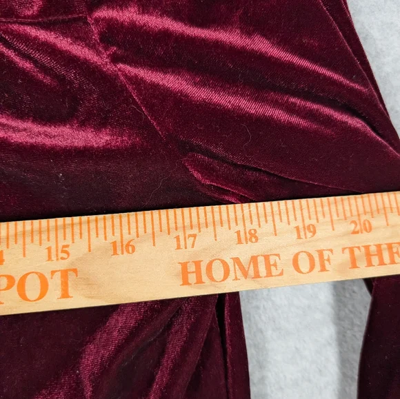 Kara and Kate Velvet Burgundy Button Down Small Shirt - Picture 6 of 10